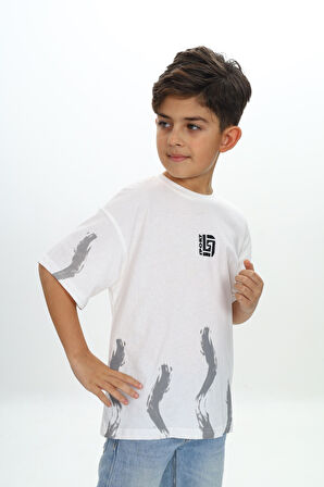 Toontoy Erkek Çocuk Sport Yazılı Fırça Baskılı Tişört