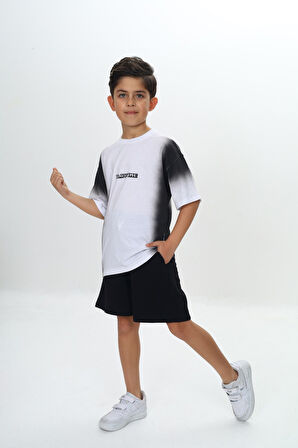 Toontoy Erkek Çocuk Garni Detaylı Playtıme Baskılı Şortlu Takım