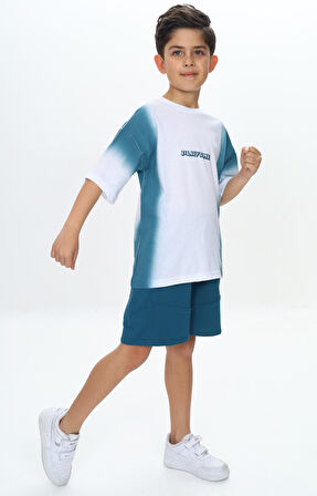 Toontoy Erkek Çocuk Garni Detaylı Playtıme Baskılı Şortlu Takım