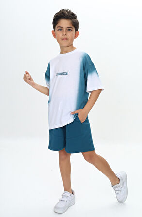 Toontoy Erkek Çocuk Garni Detaylı Playtıme Baskılı Şortlu Takım