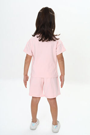 Toontoy Kız Çocuk Ördek Baskılı Şortlu Takım