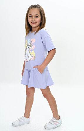 Toontoy Kız Çocuk Ponny Baskılı Şortlu Takım