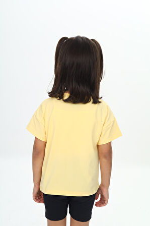 Toontoy Kız Çocuk Tavşan Baskılı Tişört