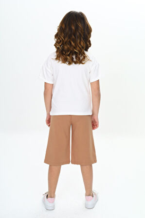 Toontoy Kız Çocuk Garni Kalp Baskılı Kaprili Takım