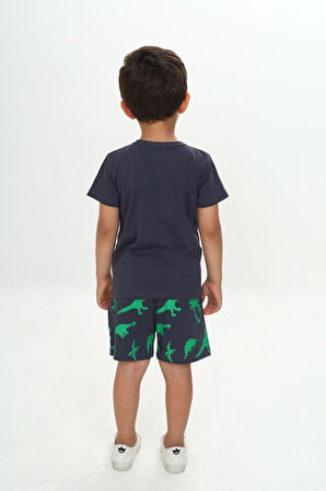 Toontoy Erkek Çocuk Kabaran Dinazor Baskılı Şortlu Takım