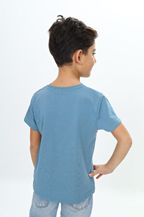 Toontoy Erkek Çocuk Kaykay Kedi Baskılı Tişört