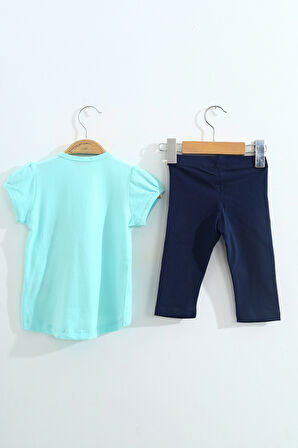 Toontoy Kız Çocuk Pale Danslı Kız Baskılı Kaprili Takım