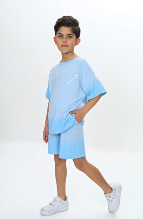 Toontoy Erkek Çocuk Yıkama Efektli Baskılı Şortlu Takım