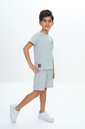 Toontoy Erkek Çocuk Göğsü Cepli Armalı Şortlu Takım