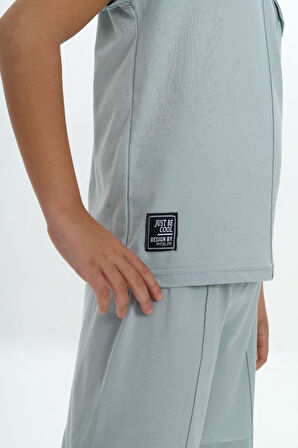 Toontoy Erkek Çocuk Göğsü Cepli Armalı Şortlu Takım