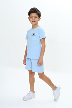 Toontoy Erkek Çocuk Göğsü Cepli Armalı Şortlu Takım