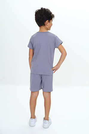 Toontoy Erkek Çocuk Göğsü Cepli Armalı Şortlu Takım