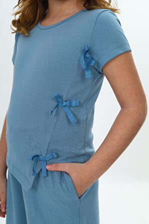 Toontoy Kız Çocuk Fiyonk Detaylı Eşofman Takım