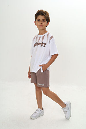 Toontoy Erkek Çocuk Shadowy Baskılı Şortlu Takım