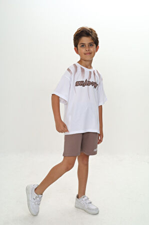 Toontoy Erkek Çocuk Shadowy Baskılı Şortlu Takım