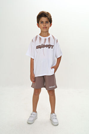 Toontoy Erkek Çocuk Shadowy Baskılı Şortlu Takım