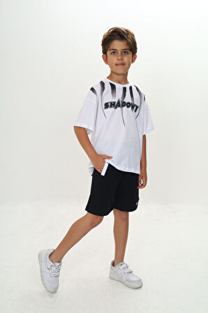 Toontoy Erkek Çocuk Shadowy Baskılı Şortlu Takım
