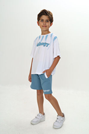 Toontoy Erkek Çocuk Shadowy Baskılı Şortlu Takım