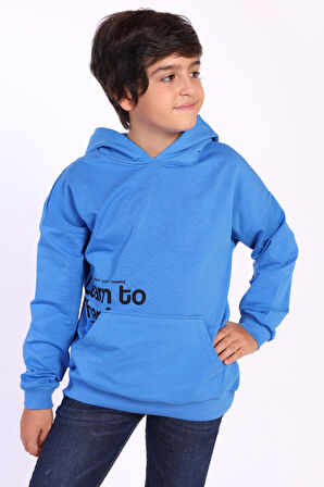Toontoy Erkek Çocuk Kapüşonlu Kanguru Cepli Baskılı Sweatshirt