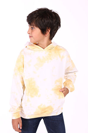 Toontoy Erkek Çocuk Kapüşonlu Bastik Desenli Sweatshirt