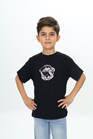 Toontoy Erkek Çocuk Şapkalı Ayı Baskılı Tişört