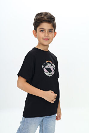 Toontoy Erkek Çocuk Şapkalı Ayı Baskılı Tişört