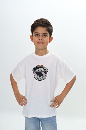 Toontoy Erkek Çocuk Şapkalı Ayı Baskılı Tişört