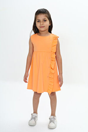 Toontoy Kız Çocuk Fırfır Detaylı Elbise