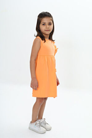 Toontoy Kız Çocuk Fırfır Detaylı Elbise