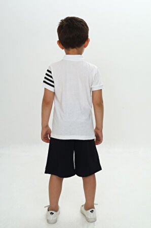 Toontoy Erkek Çocuk Polo Yaka Baskılı Şortlu Takım