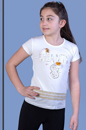 Toontoy Kız Çocuk Beauty Baskılı Tişört