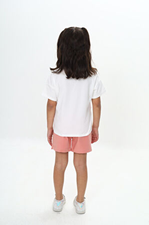 Toontoy Kız Çocuk Fiyonk Baskılı Şortlu Takım