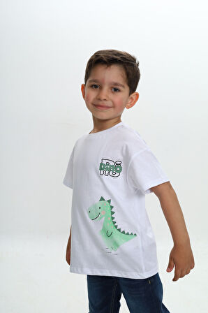 Toontoy Erkek Çocuk Dinazor Yazı Baskılı Tişört