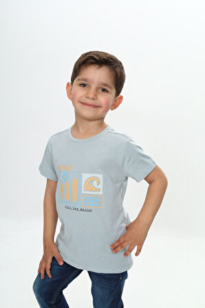 Toontoy Erkek Çocuk Surf Tema Baskılı Tişört