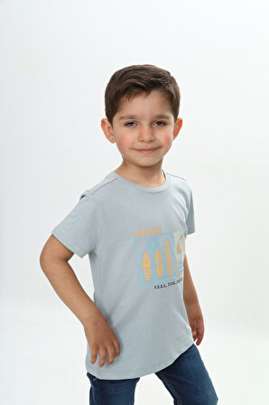 Toontoy Erkek Çocuk Surf Tema Baskılı Tişört