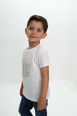 Toontoy Erkek Çocuk Surf Tema Baskılı Tişört