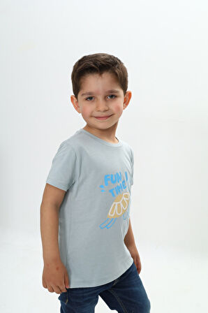 Toontoy Erkek Çocuk Su Kaplumbağası Baskılı Tişört