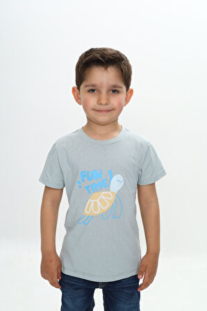 Toontoy Erkek Çocuk Su Kaplumbağası Baskılı Tişört