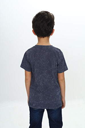 Toontoy Erkek Çocuk Yıkamalı Göğsü Baskılı Tişört