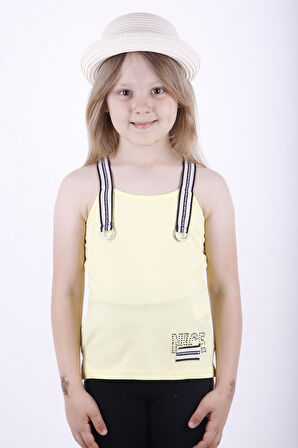 Toontoy Kız Çocuk Omuz Şerit Aksesuarlı Atlet