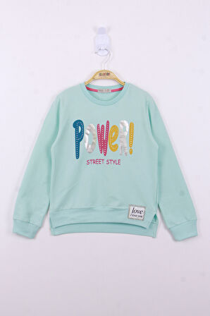 Toontoy Kız Çocuk Power Renkli Baskılı Sweatshirt
