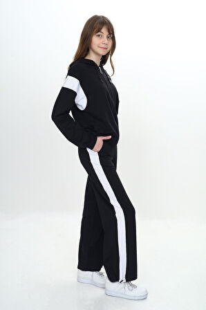 Toontoy Kız Çocuk Fermuarlı Garni Detaylı Eşofman Takım