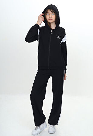 Toontoy Kız Çocuk Fermuarlı Garni Detaylı Eşofman Takım