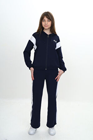 Toontoy Kız Çocuk Fermuarlı Garni Detaylı Eşofman Takım