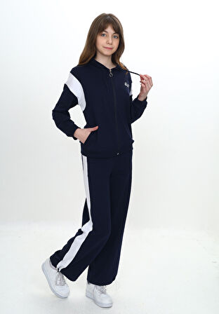 Toontoy Kız Çocuk Fermuarlı Garni Detaylı Eşofman Takım