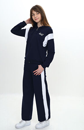 Toontoy Kız Çocuk Fermuarlı Garni Detaylı Eşofman Takım