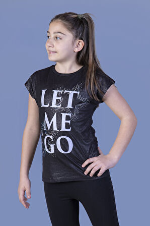 Toontoy Kız Çocuk Let Me Go Baskılı Tişört