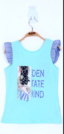 Toontoy Kız Çocuk Yazı Baskılı Tişört