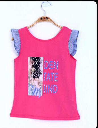 Toontoy Kız Çocuk Yazı Baskılı Tişört