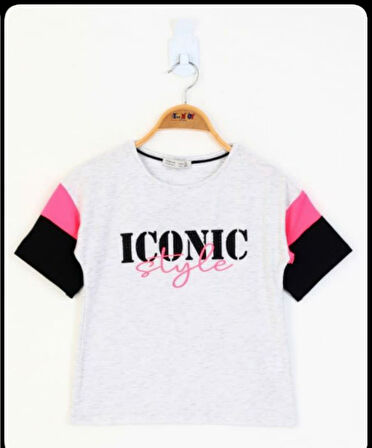 Toontoy Kız Çocuk Garni Detaylı Baskılı Tişört